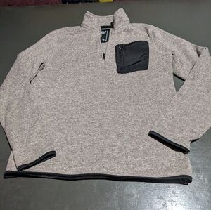 Urban Pipeline Size S Brown Pullover Quarter Zip Sweater *Seam Issue Left Arm